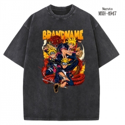 Naruto Anime peripheral pure cotton washed and worn T-shirt from S to 2XL