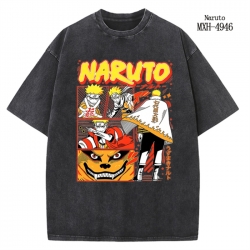 Naruto Anime peripheral pure cotton washed and worn T-shirt from S to 2XL