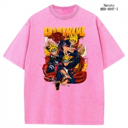 Naruto Anime peripheral pure cotton washed and worn T-shirt from S to 2XL