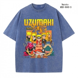 Naruto Anime peripheral pure cotton washed and worn T-shirt from S to 2XL