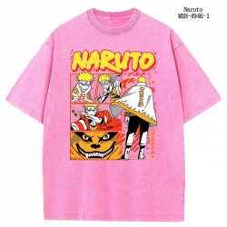 Naruto Anime peripheral pure cotton washed and worn T-shirt from S to 2XL