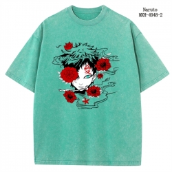 Naruto Anime peripheral pure cotton washed and worn T-shirt from S to 2XL