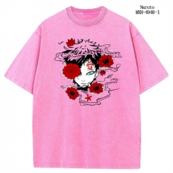 Naruto Anime peripheral pure cotton washed and worn T-shirt from S to 2XL
