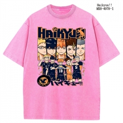 Haikyuu!! Anime peripheral pure cotton washed and worn T-shirt from S to 2XL