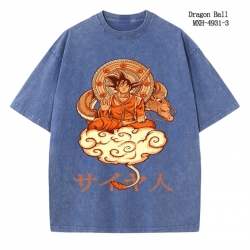 DRAGON BALL Anime peripheral pure cotton washed and worn T-shirt from S to 2XL