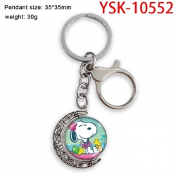 SNOOPY Anime double-sided crystal rotating gemstone keychain pendant price for 5 pcs