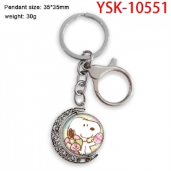 SNOOPY Anime double-sided crystal rotating gemstone keychain pendant price for 5 pcs