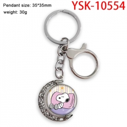 SNOOPY Anime double-sided crystal rotating gemstone keychain pendant price for 5 pcs