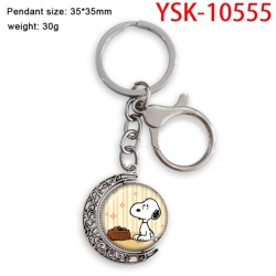 SNOOPY Anime double-sided crystal rotating gemstone keychain pendant price for 5 pcs