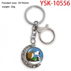 SNOOPY Anime double-sided crystal rotating gemstone keychain pendant price for 5 pcs