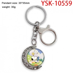 SNOOPY Anime double-sided crystal rotating gemstone keychain pendant price for 5 pcs