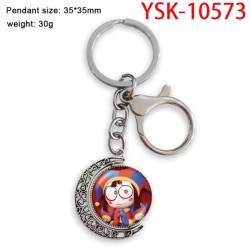The Amazing Digital Circus Anime double-sided crystal rotating gemstone keychain pendant price for 5 pcs