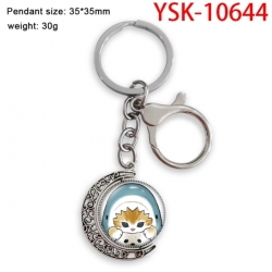 SharkCat Anime double-sided crystal rotating gemstone keychain pendant price for 5 pcs