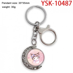 Sanrio Anime double-sided crystal rotating gemstone keychain pendant price for 5 pcs