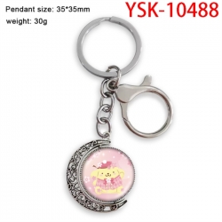 Sanrio Anime double-sided crystal rotating gemstone keychain pendant price for 5 pcs