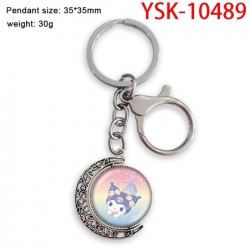Sanrio Anime double-sided crystal rotating gemstone keychain pendant price for 5 pcs