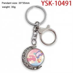 Sanrio Anime double-sided crystal rotating gemstone keychain pendant price for 5 pcs