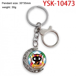 Sanrio Anime double-sided crystal rotating gemstone keychain pendant price for 5 pcs