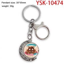 Sanrio Anime double-sided crystal rotating gemstone keychain pendant price for 5 pcs