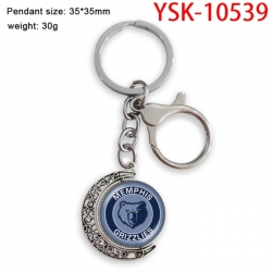 basketball Anime double-sided crystal rotating gemstone keychain pendant price for 5 pcs