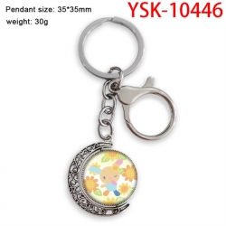 Sanrio Anime double-sided crystal rotating gemstone keychain pendant price for 5 pcs