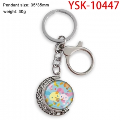 Sanrio Anime double-sided crystal rotating gemstone keychain pendant price for 5 pcs