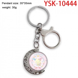 Sanrio Anime double-sided crystal rotating gemstone keychain pendant price for 5 pcs
