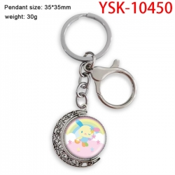 Sanrio Anime double-sided crystal rotating gemstone keychain pendant price for 5 pcs
