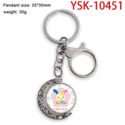 Sanrio Anime double-sided crystal rotating gemstone keychain pendant price for 5 pcs