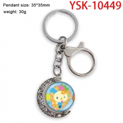 Sanrio Anime double-sided crystal rotating gemstone keychain pendant price for 5 pcs