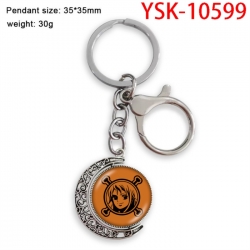 One Piece Anime double-sided crystal rotating gemstone keychain pendant price for 5 pcs