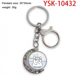 Hanamaru Anime double-sided crystal rotating gemstone keychain pendant price for 5 pcs