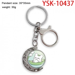 Hanamaru Anime double-sided crystal rotating gemstone keychain pendant price for 5 pcs