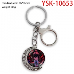 Chainsaw Man Anime double-sided crystal rotating gemstone keychain pendant price for 5 pcs