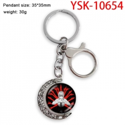 Chainsaw Man Anime double-sided crystal rotating gemstone keychain pendant price for 5 pcs