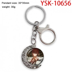 Chainsaw Man Anime double-sided crystal rotating gemstone keychain pendant price for 5 pcs
