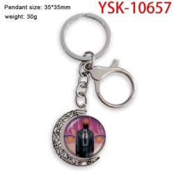 Chainsaw Man Anime double-sided crystal rotating gemstone keychain pendant price for 5 pcs