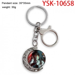 Chainsaw Man Anime double-sided crystal rotating gemstone keychain pendant price for 5 pcs