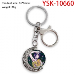 Chainsaw Man Anime double-sided crystal rotating gemstone keychain pendant price for 5 pcs