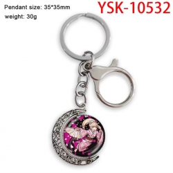 Dangan-Ronpa Anime double-sided crystal rotating gemstone keychain pendant price for 5 pcs