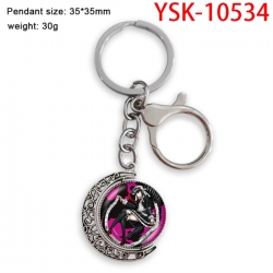 Dangan-Ronpa Anime double-sided crystal rotating gemstone keychain pendant price for 5 pcs