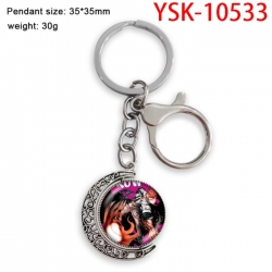 Dangan-Ronpa Anime double-sided crystal rotating gemstone keychain pendant price for 5 pcs