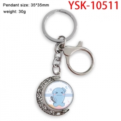 Pokemon Anime double-sided crystal rotating gemstone keychain pendant price for 5 pcs