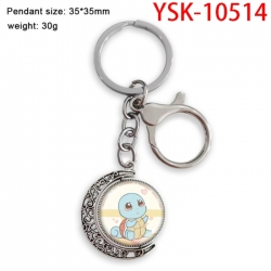 Pokemon Anime double-sided crystal rotating gemstone keychain pendant price for 5 pcs