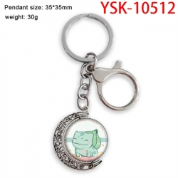 Pokemon Anime double-sided crystal rotating gemstone keychain pendant price for 5 pcs