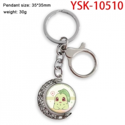 Pokemon Anime double-sided crystal rotating gemstone keychain pendant price for 5 pcs