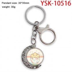 Pokemon Anime double-sided crystal rotating gemstone keychain pendant price for 5 pcs