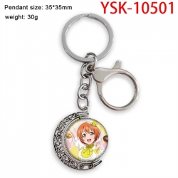 LoveLive Anime double-sided crystal rotating gemstone keychain pendant price for 5 pcs