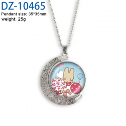 Sanrio Anime Double sided Crystal Rotating Gem Necklace price for 5 pcs