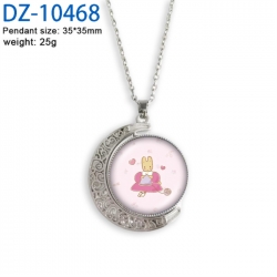 Sanrio Anime Double sided Crystal Rotating Gem Necklace price for 5 pcs